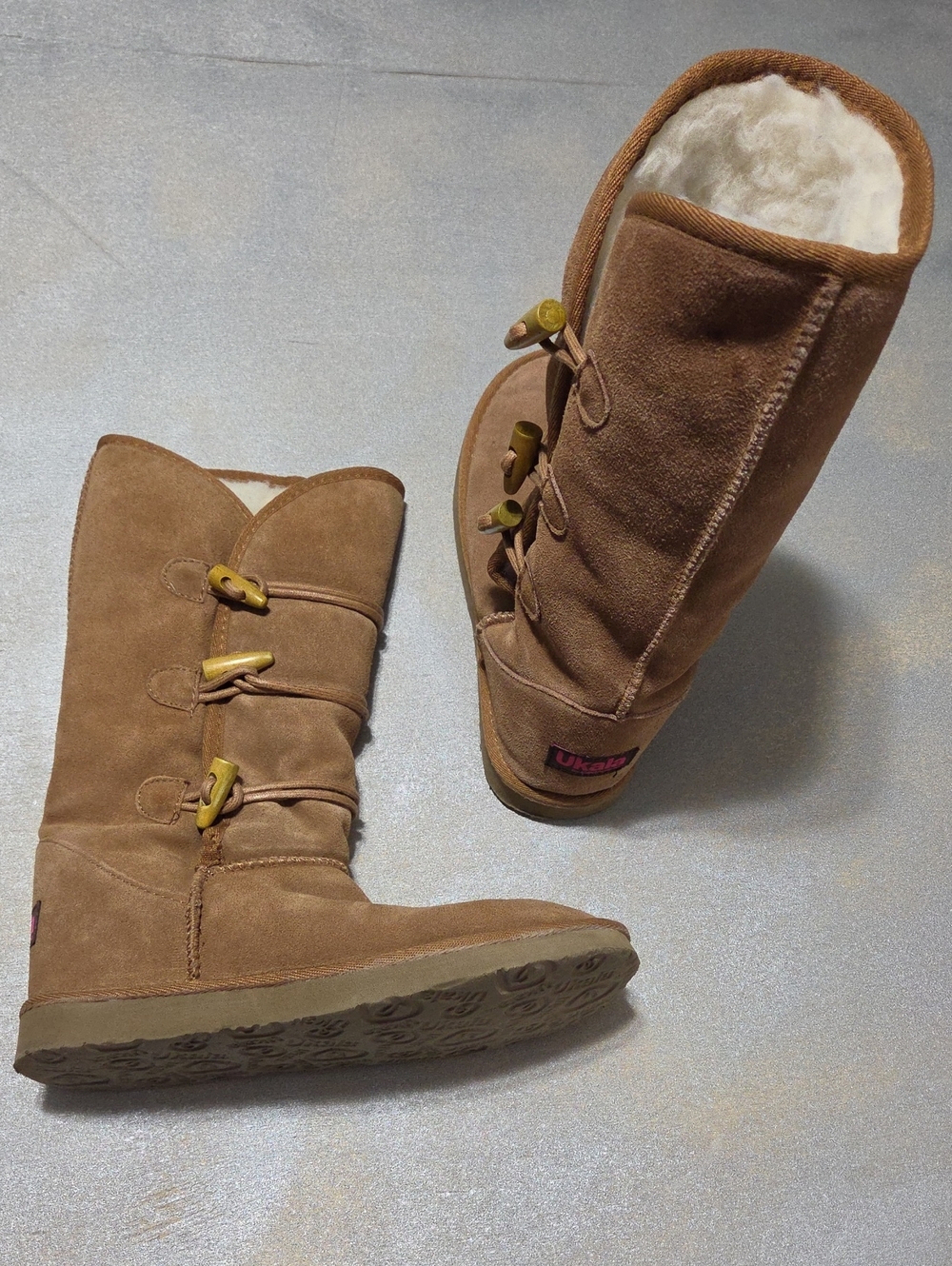 Classic Tall Suede Winter Boots with Fleece Lining - Chestnut